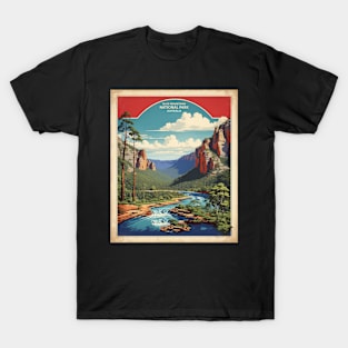 Blue Mountains National Park Australia Vintage Travel Poster Tourism T-Shirt